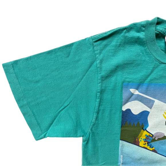 Cows Vintage 1990's Skiing Blue Small T-Shirt - Picture 5 of 10